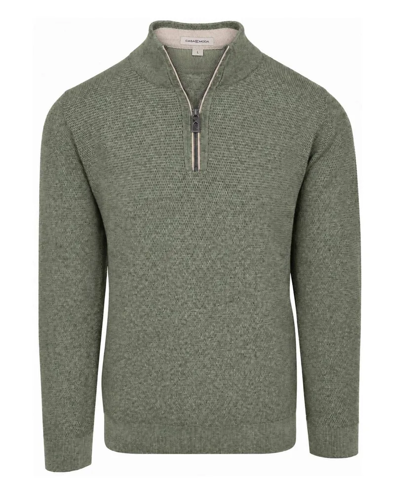 CasaModa Halfzip Pullover Structure Grün meliert Grün