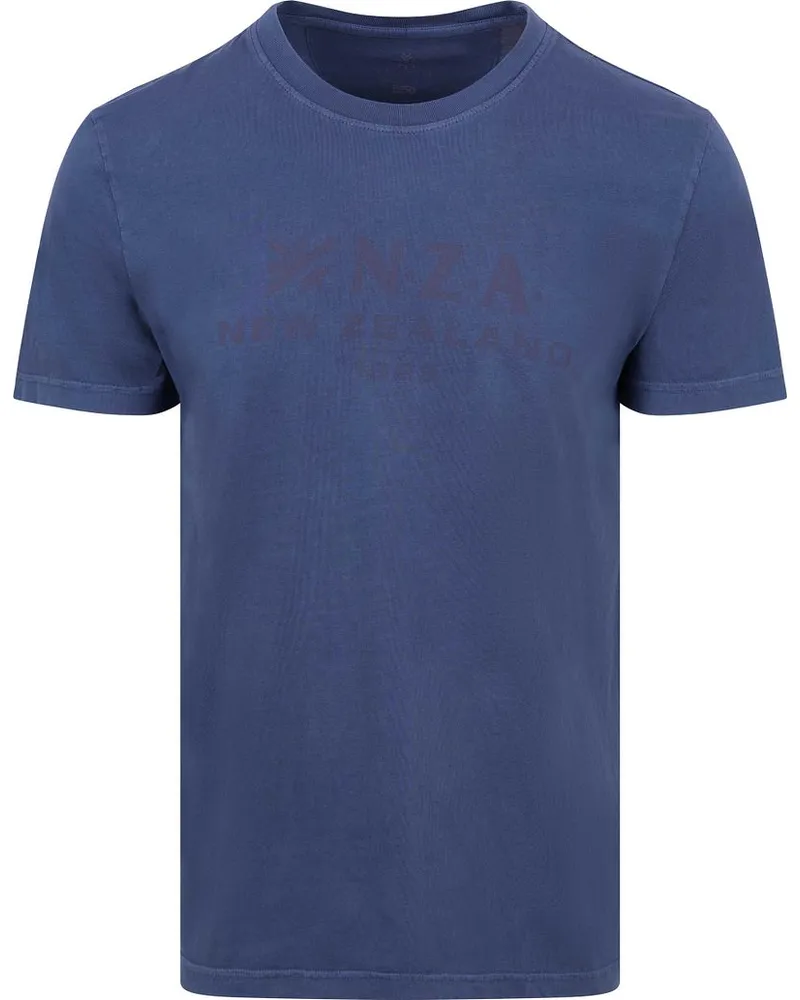 New Zealand Auckland NZA) T-Shirt Faded Logo Navy Hellblau