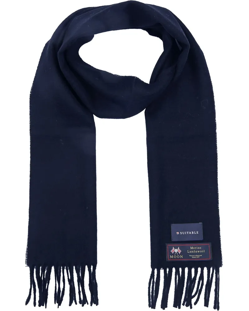 Suitable Geeigneter Herrenschal Merino Marine Dunkelblau