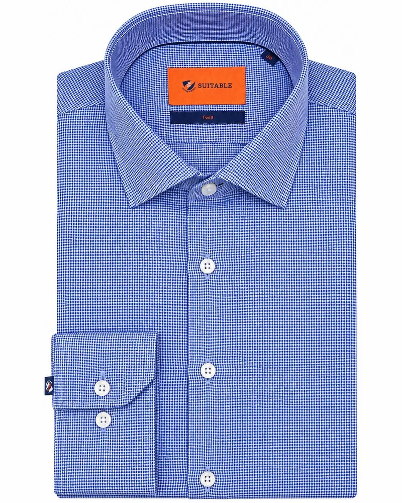 Suitable Hemd Twill Royal Blau Blau