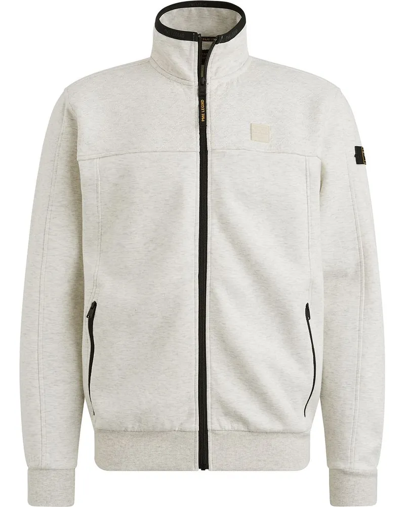 PME Legend Strickjacke Interlock Greige Wollweiß