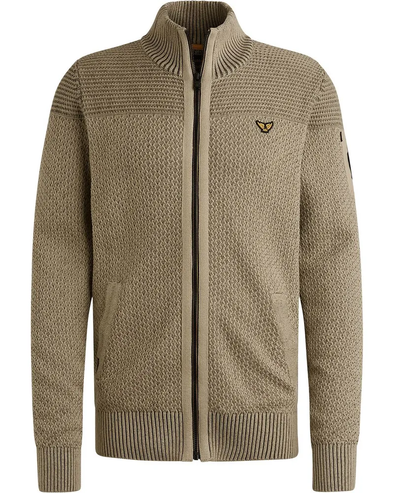 PME Legend Strickjacke Structure Seneca Rock Khaki Beige