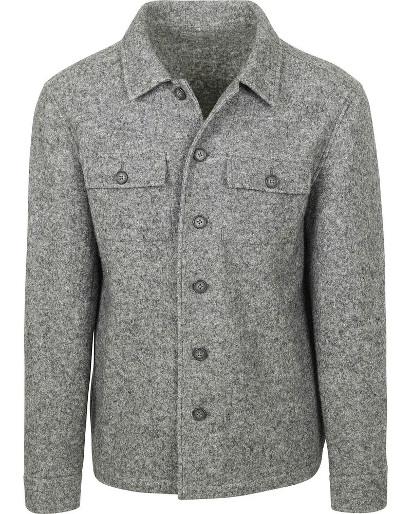 Suitable Overshirt Boiled Wool Blend Grau Grau