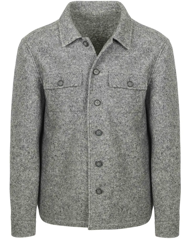 Suitable Overshirt Boiled Wool Blend Grau Grau