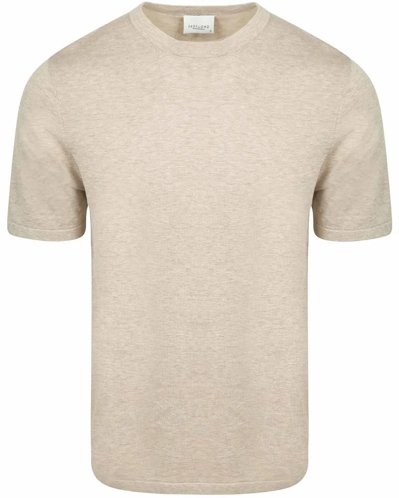 Profuomo T-Shirt Gestricktes Beige Beige