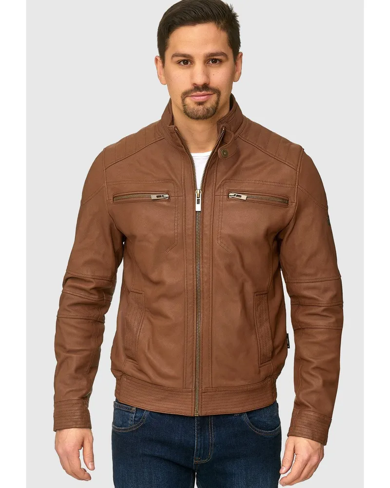 Indicode Echtlederjacke Braun