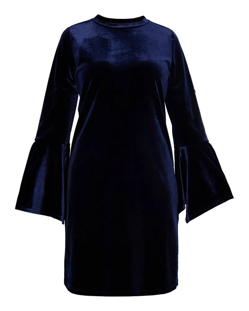 Usha Minikleid aus Samt Blau