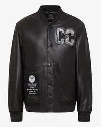 Carlo Colucci Lederjacke Schwarz