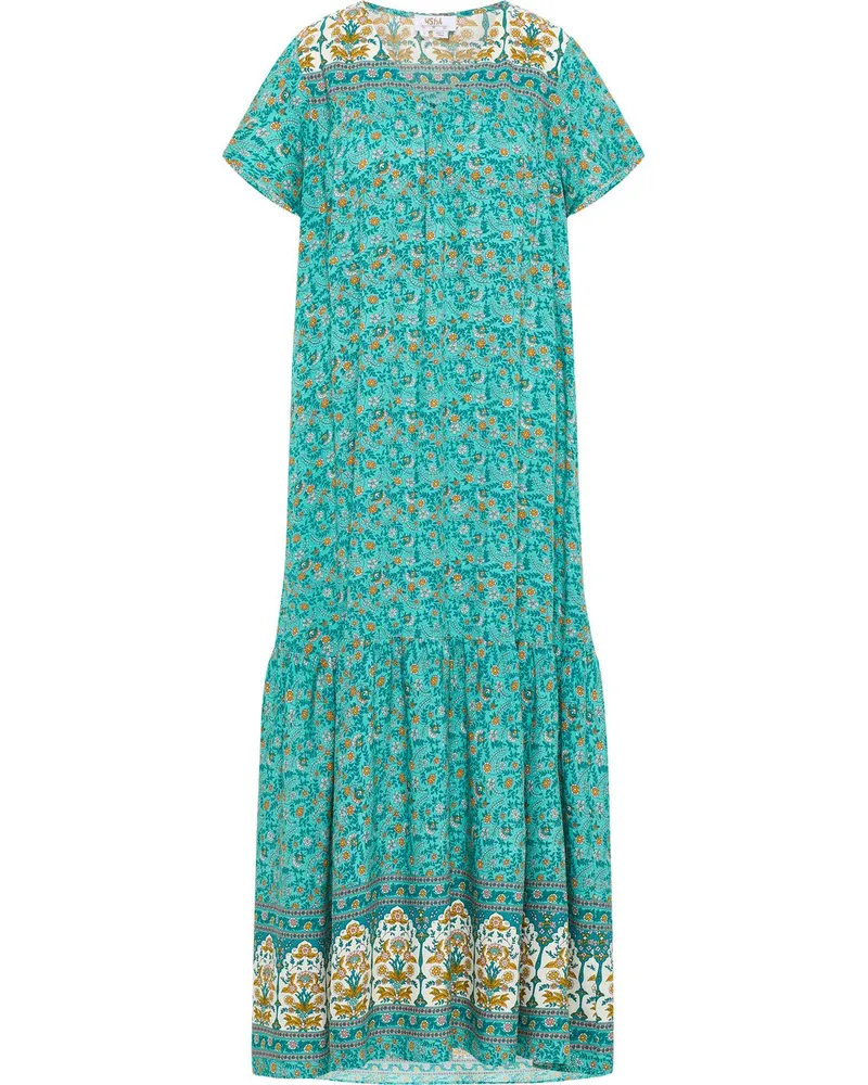 Usha Sommerkleid mit Blumenprint Blau