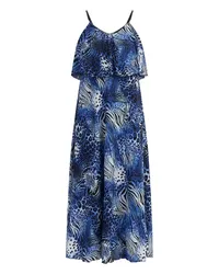 FAINA Maxikleid mit Animal-Print Blau