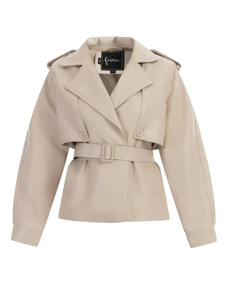 FAINA Jacke aus Lederiitat Beige