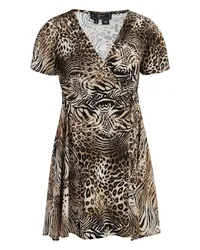 FAINA Minikleid mit Animal-Print Beige