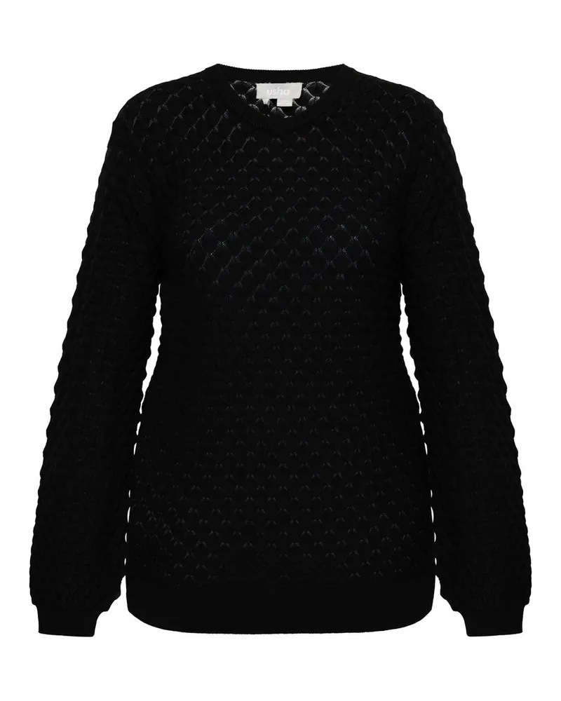 Usha Strick Pullover Schwarz