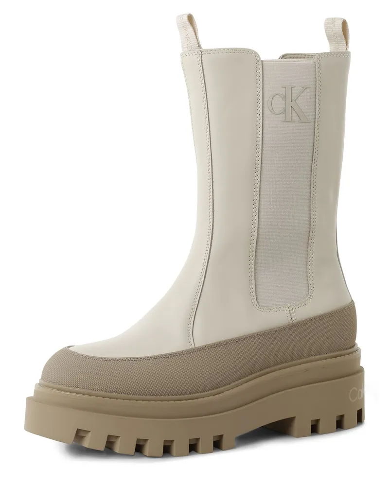 Calvin Klein Boots aus Leder Beige