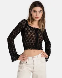 Free People Bluse Schwarz