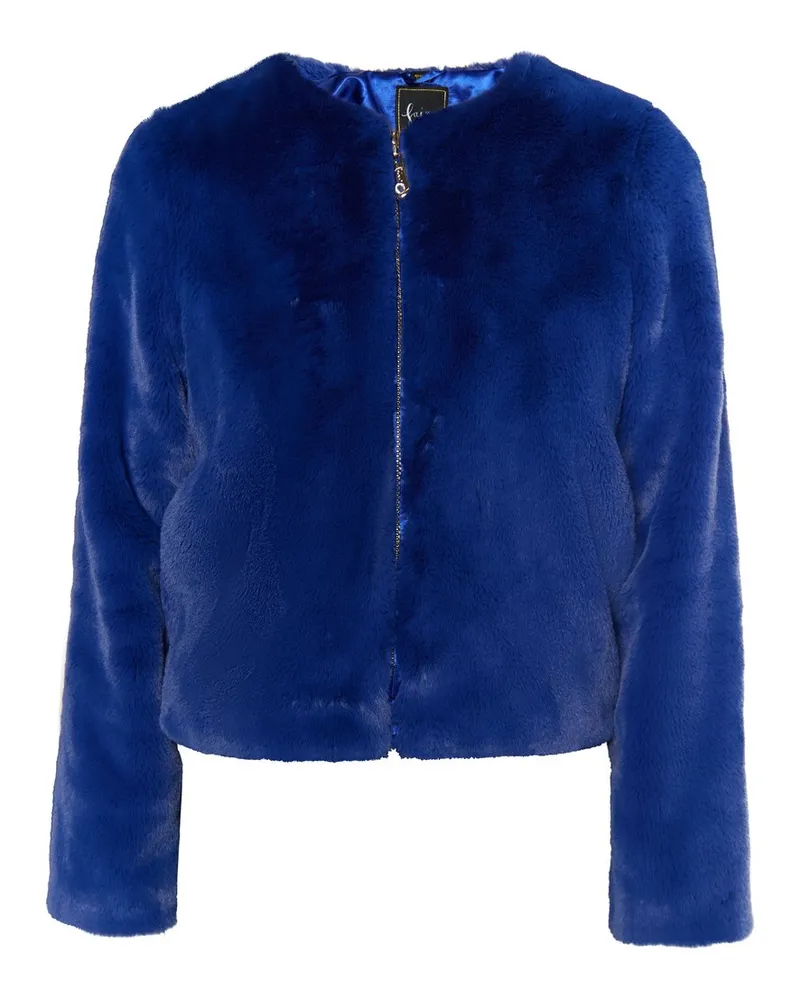 FAINA Faux Fur Jacke Blau