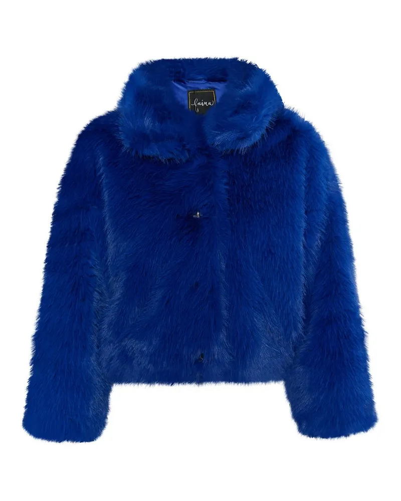 FAINA Faux Fur Blouson Blau