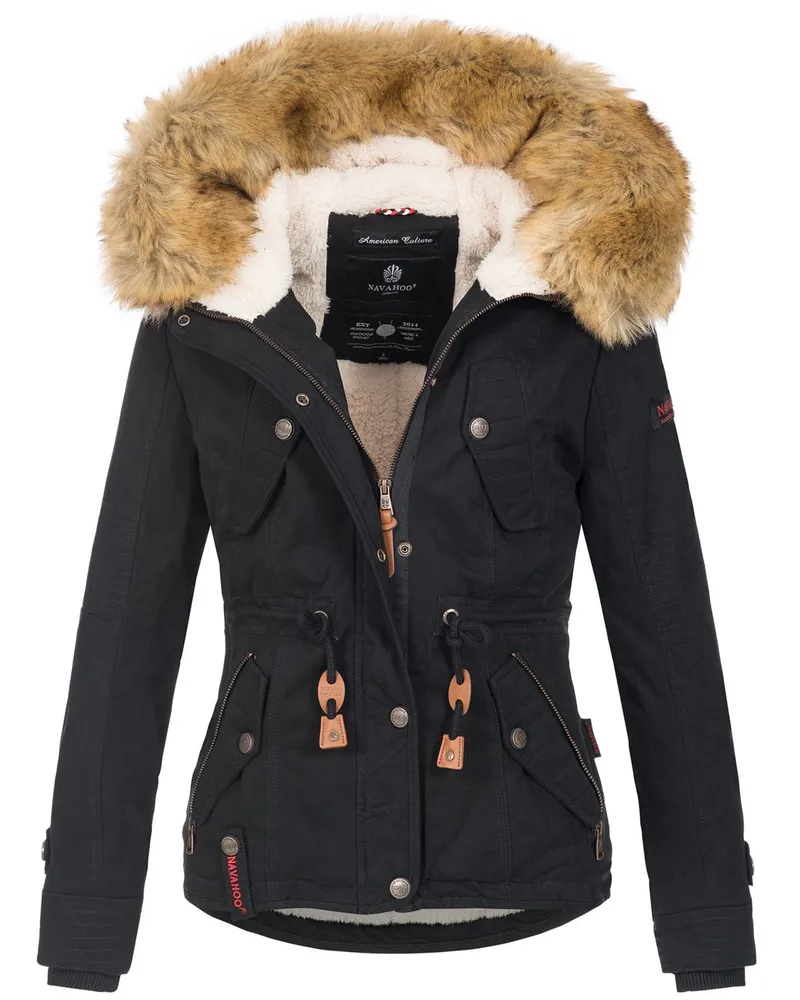 NAVAHOO Winterjacke Schwarz