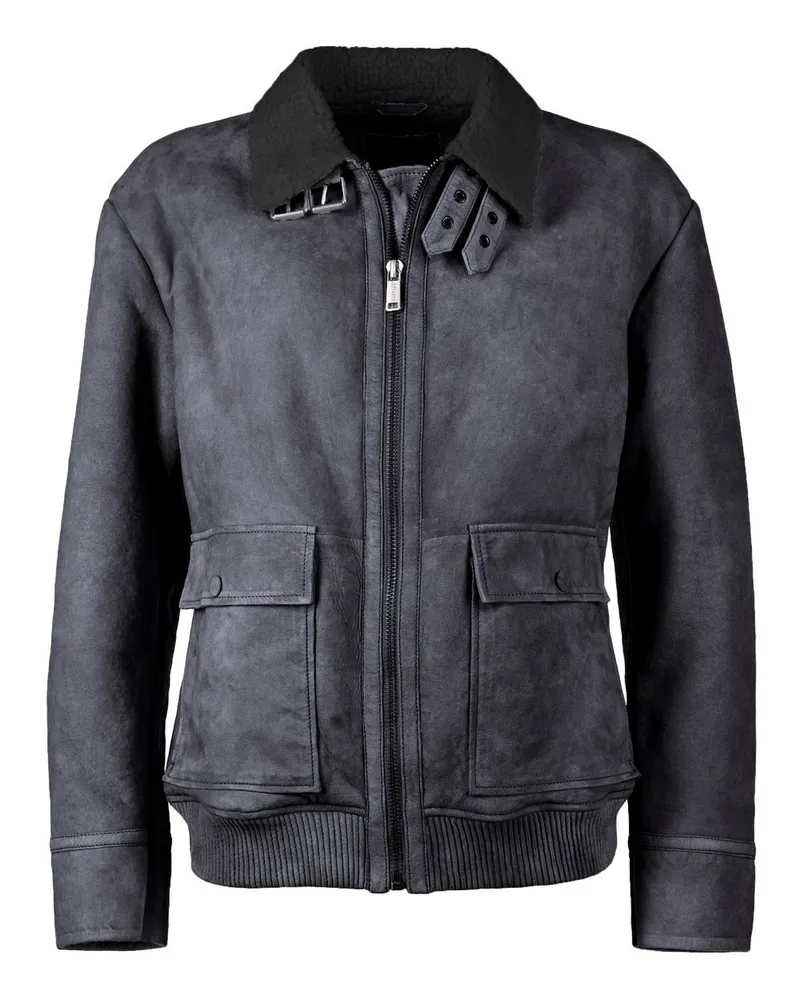 Mustang Lederjacke 31022235 Grau