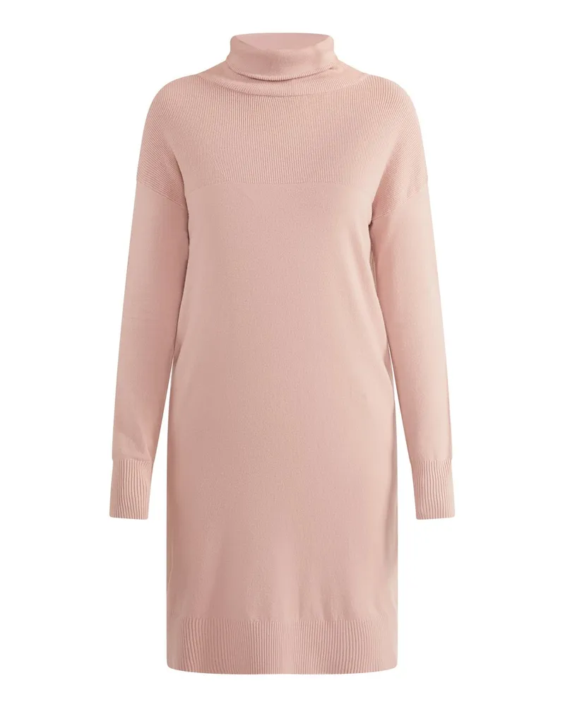 Usha Strick Langarmkleid midi Rosa