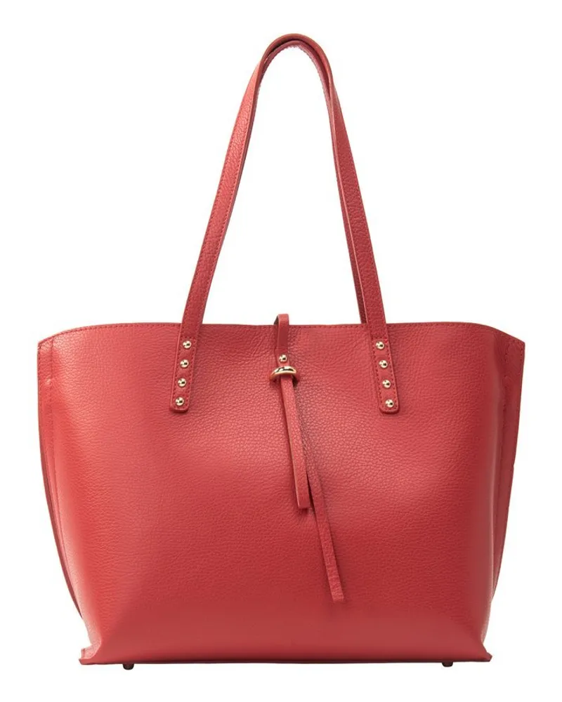 Usha Leder Shopper Rot