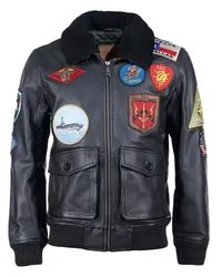 Topgun Lederjacke Schwarz