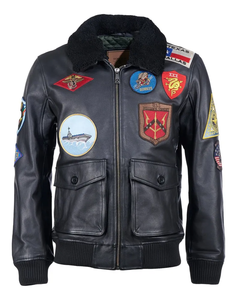 Topgun Lederjacke Schwarz