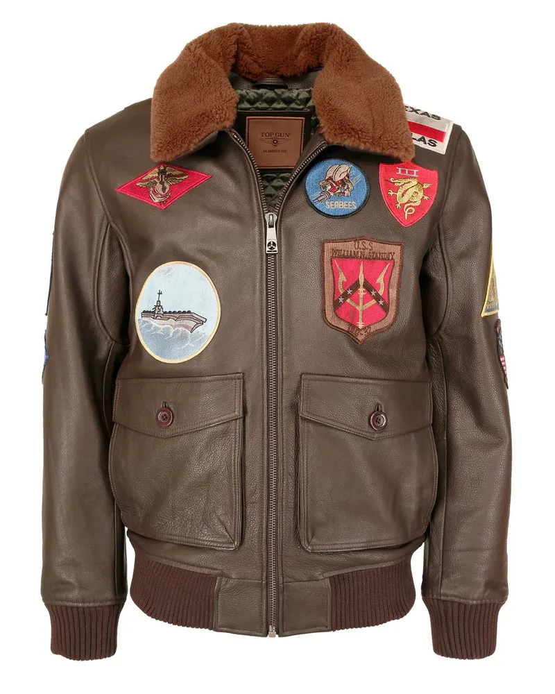 Topgun Lederjacke Braun