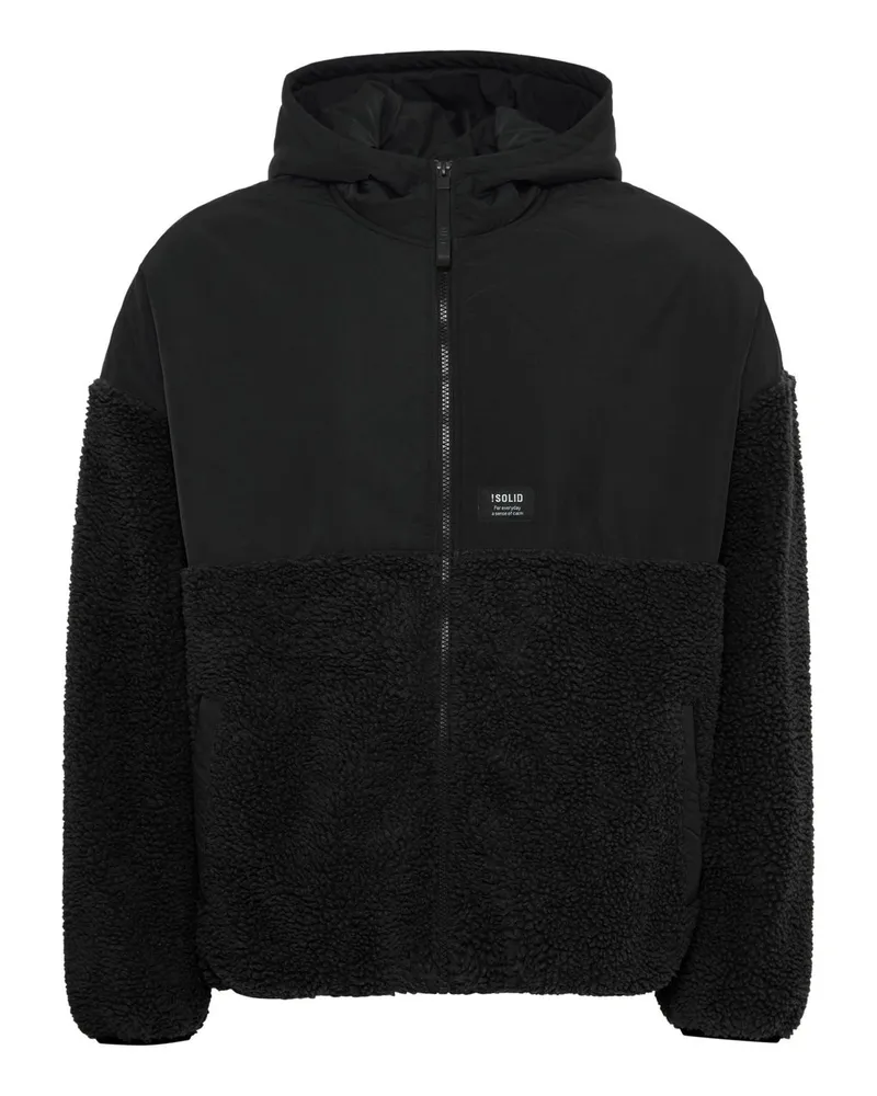 !Solid Fellimitatjacke Schwarz