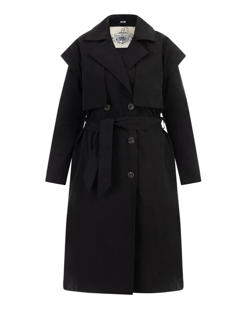 DreiMaster Trenchcoat Schwarz