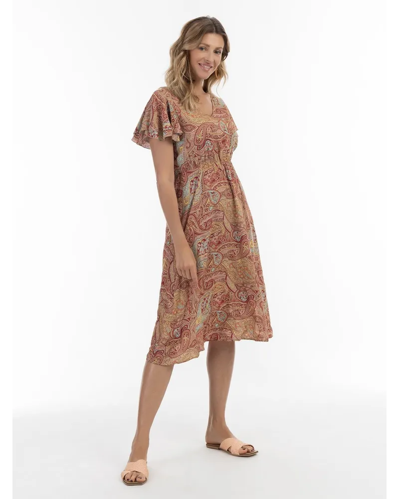 Usha Kleid mit Paisley-Print Mehrfarbig