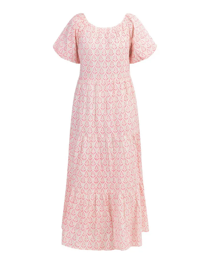 IZIA Kurzarm Maxikleid Rosa