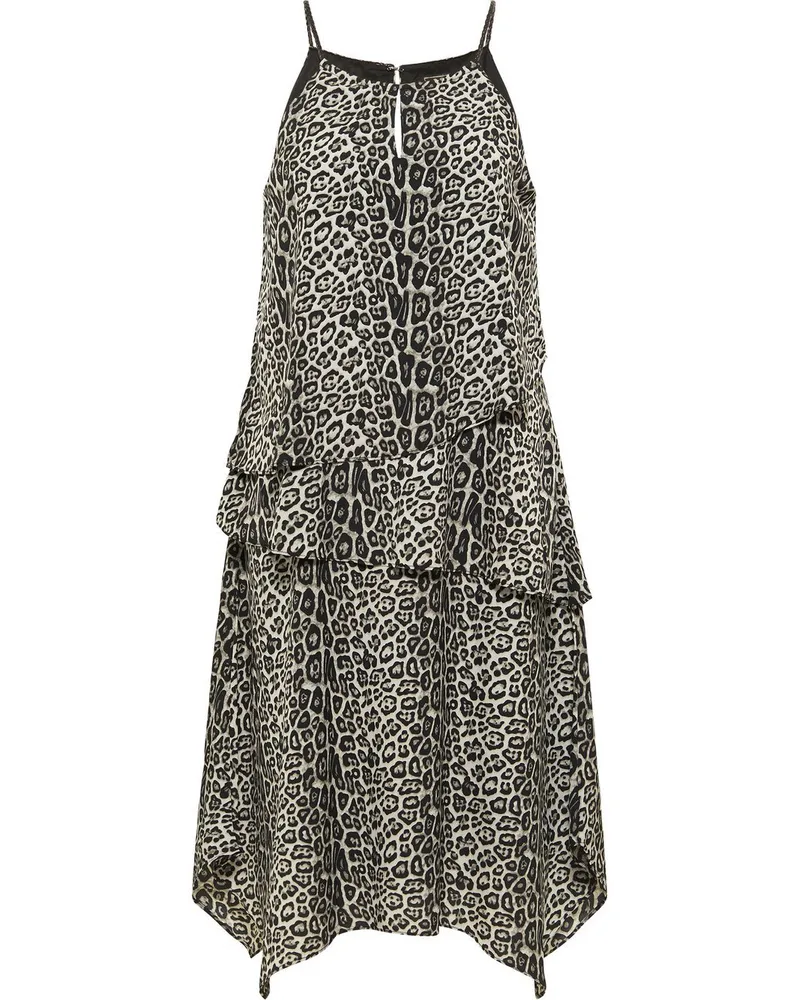 FAINA Kleid mit Leoprint Grau