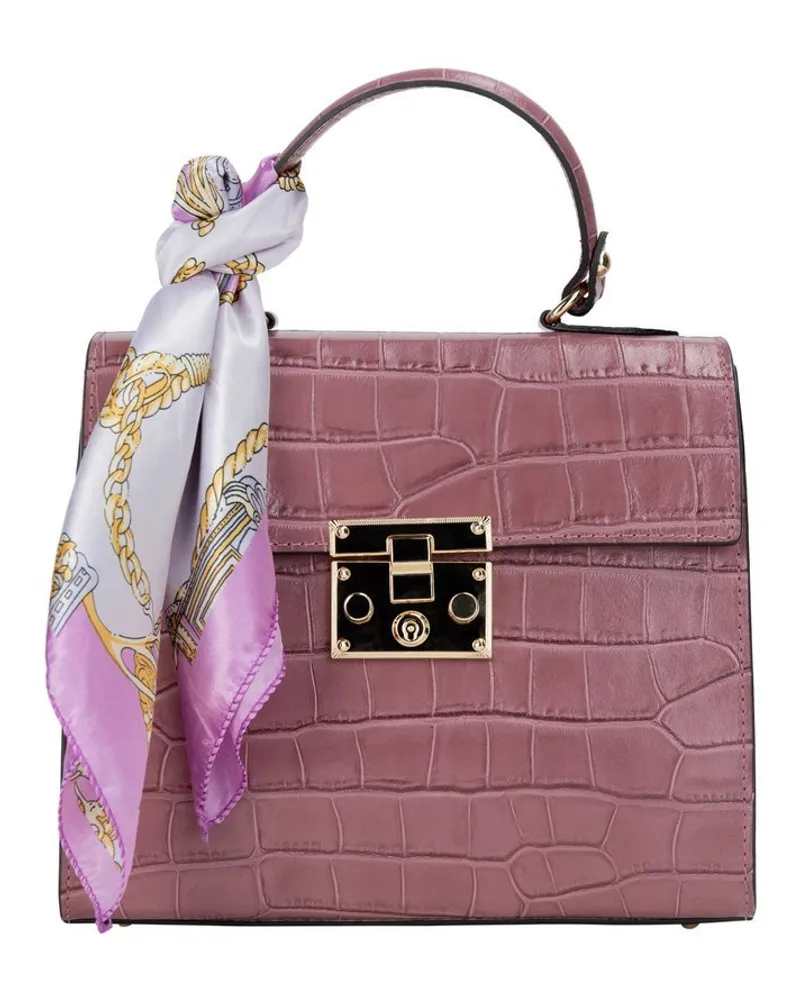 FAINA Henkeltasche aus Leder Pink