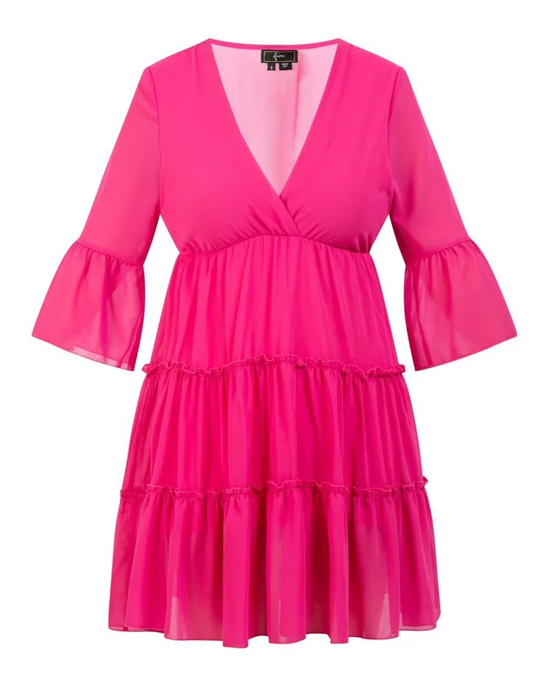 FAINA Minikleid mit Rüschen Rosa