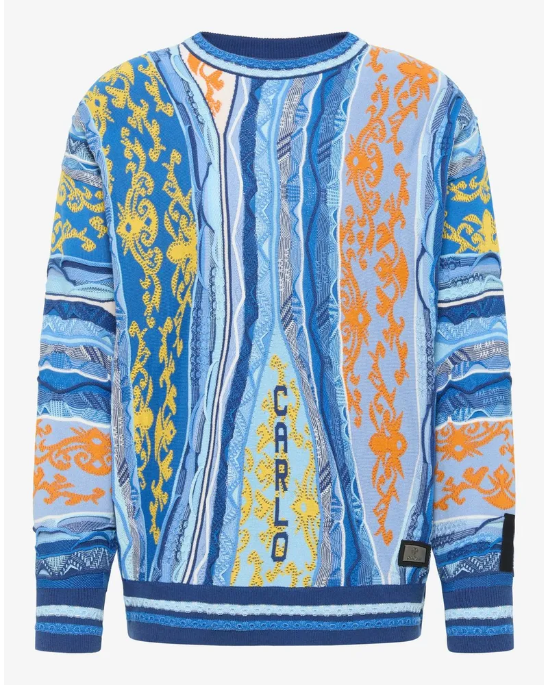 Carlo Colucci Strickpullover Blau