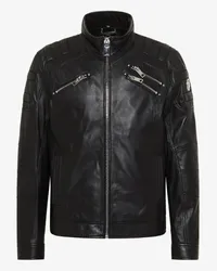 Carlo Colucci Lederjacke Schwarz