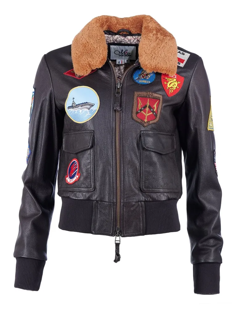 Topgun Lederblouson Schwarz