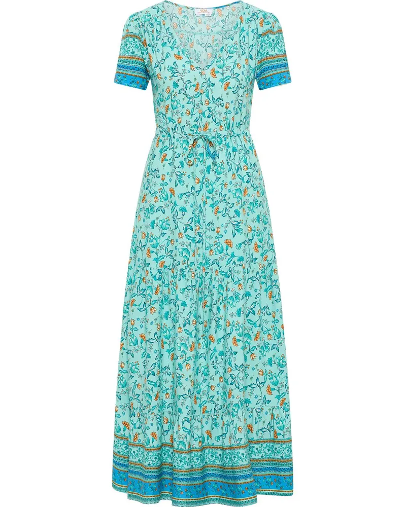 Usha Maxikleid mit Blumenprint Blau