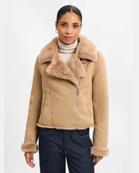 Marie Lund Lederjacke Beige