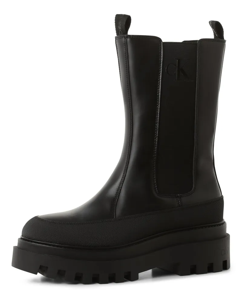 Calvin Klein Boots aus Leder Schwarz