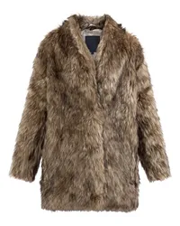 DreiMaster Faux Fur Mante Braun