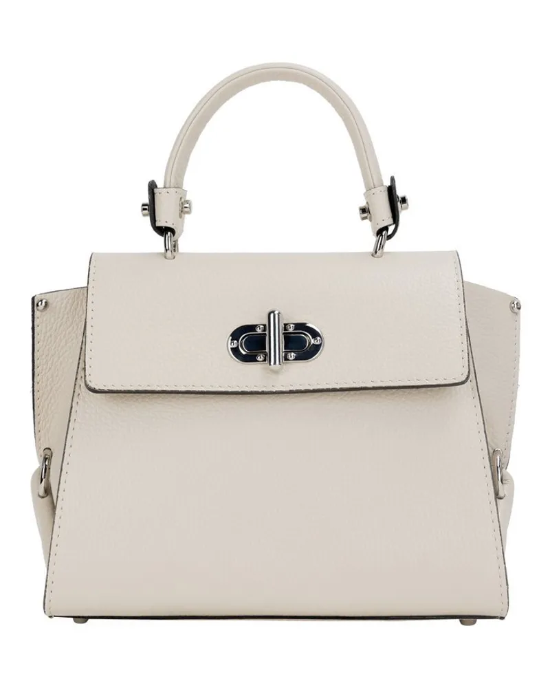 FAINA Henkeltasche aus Leder Beige