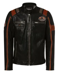 Finshley & Harding Lederjacke Schwarz