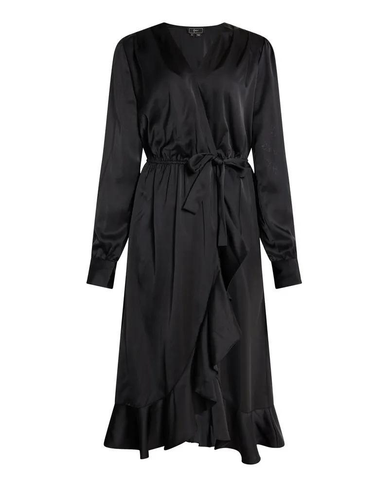 FAINA Midi Langarmkleid Schwarz