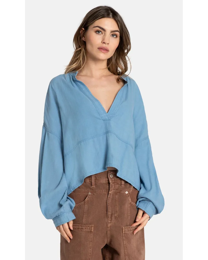 Free People Bluse Blau