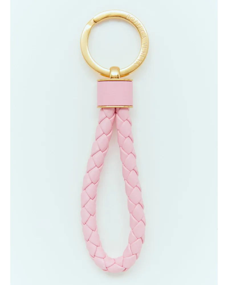 Bottega Veneta Intreccio Keyring Pink