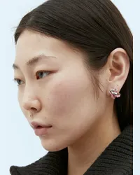 Bottega Veneta Knot Hoop Earrings Pink