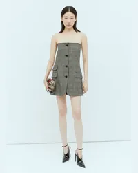 Gucci Prince Of Wales Wool Mini Dress Grey