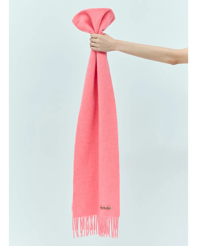 Acne Studios Fringe Wool Scarf Pink